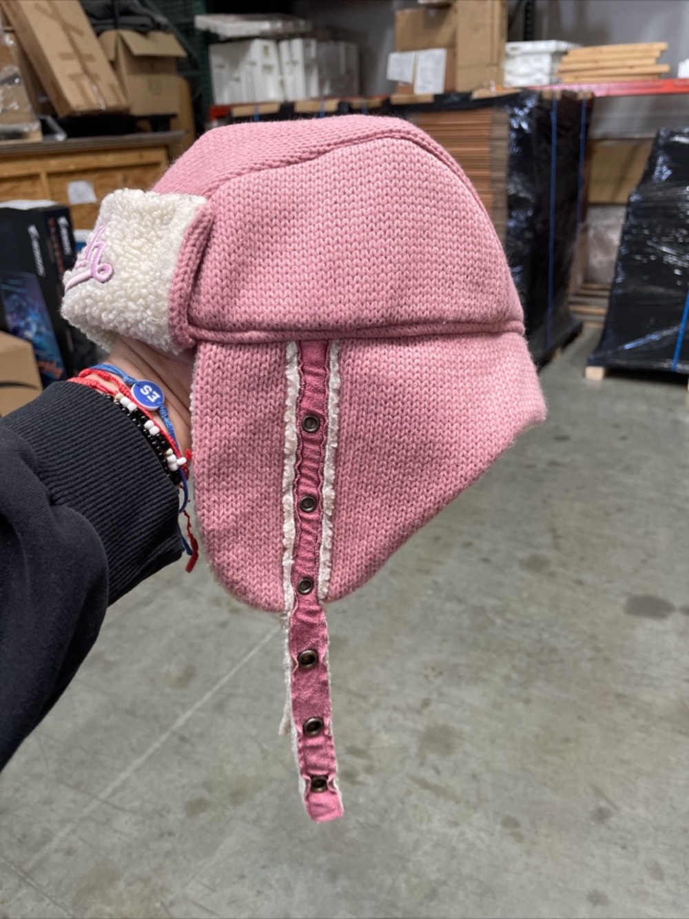 VTG Von Dutch Trapper Hat Pilot Aviator Fur Lined Beanie Women’s RARE - Picture 9 of 10
